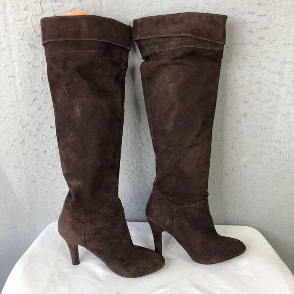 Colin Stuart Boots Womens Size 8B Suede Over Knee High Heel Shoes - Picture 1 of 16